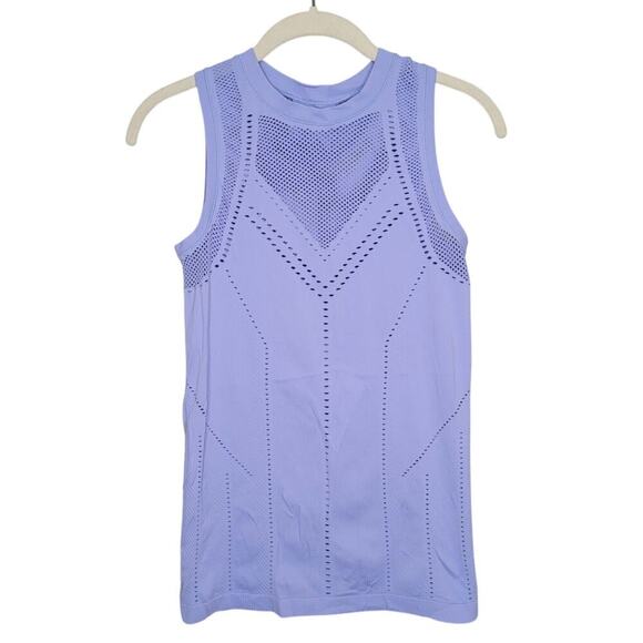 Athleta tank top women's size S Oxygen periwinkle seamless stretch workout gym - Picture 1 of 6